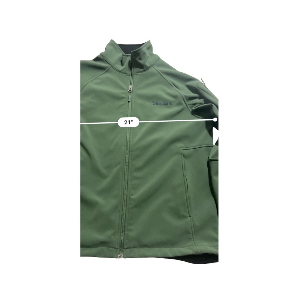 Marmot Mens Green Softshell Fleece Lined Full Zip Jacket Y80190 Size Medium - Picture 4 of 8